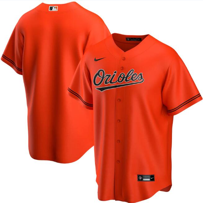 Men's Baltimore Orioles Blank Orange Cool Base Stitched Jersey
